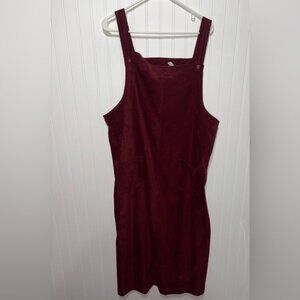 Vintage White Stag Burgundy Y2K Overall Dress| Size 18W
